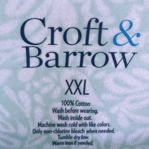 Croft & Barrow 100% Cotton Shirt High Neck Stretch Lightweight Top Size XXL - Picture 7 of 9